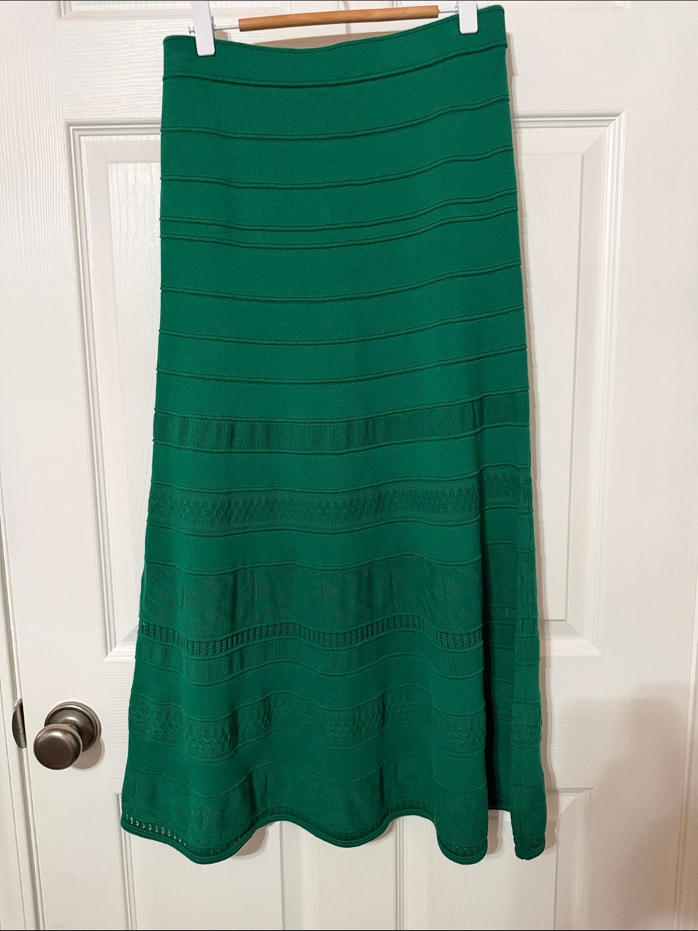 Ann Taylor Emerald Green Maxi A-Line Knit Skirt